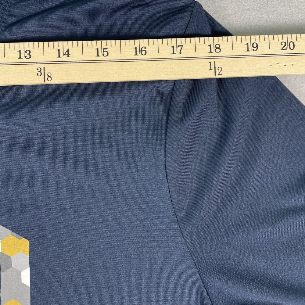 Cinch Shirt Mens L Navy Blue Long Sleeve Graphic Performance Tee Stretch Active - Picture 4 of 11